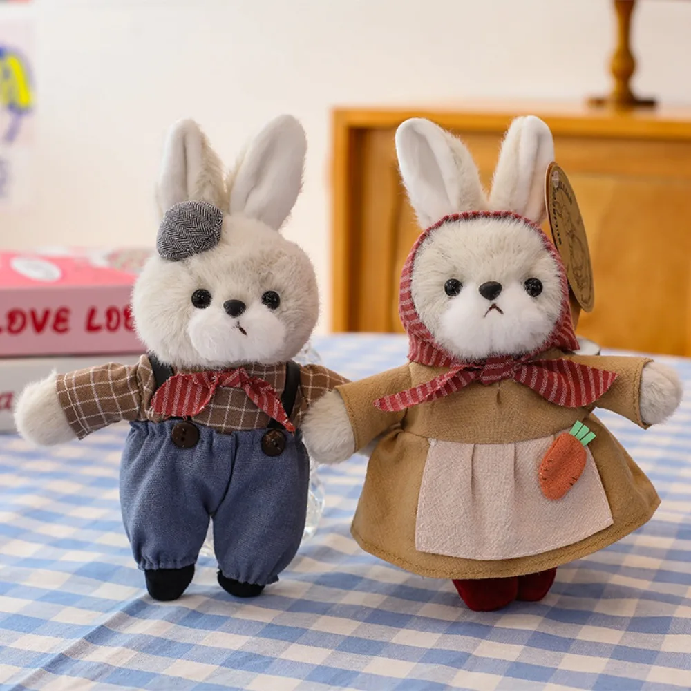 

Rabbit Family Rabbit Plush Keychain with Clothes Plush Dolls Bunny Keychain Keyholder Bag Charm Plush Rabbit Key Ring
