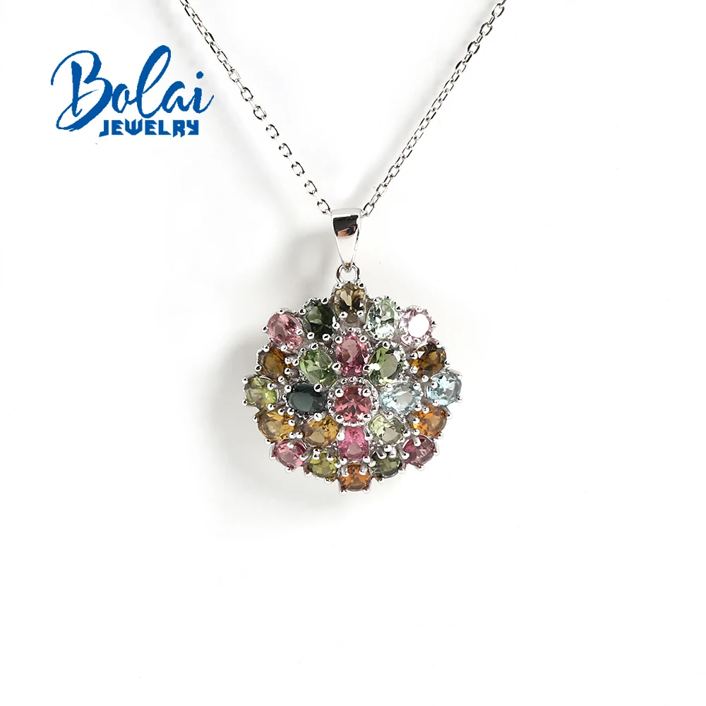 Light Luxury 925 Sterling Silver women necklace Natural Tourmaline October Birthstone fine jewelry for Anniversary festival gift