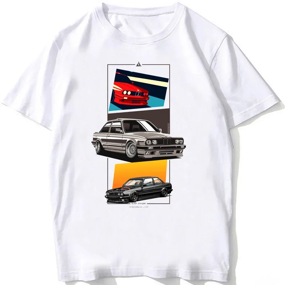 Men\'s M5 T-Shirts Short Sleeve German Retro Style EUDM-E34 E30 M3 Classic Car Casual White Color Graphic T Shirts Oversized