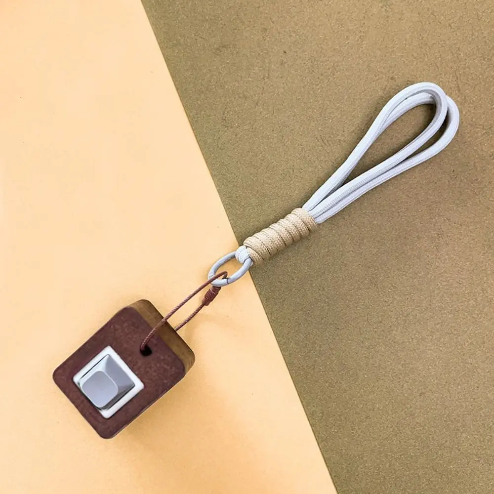 New Wooden Keyboard Keychain Stress Relief DIY Button Keycap Mini Pass The Time Finger Clicker for Adult