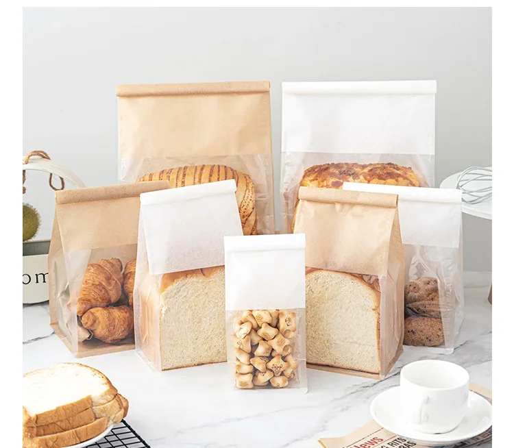 10–50 Stück Toastbeutel in 4 Größen, Verpackungsbeutel, selbstdichtender Brotbeutel, Draht, gerollter Rand, Backen, transparenter Keks-Kuchenbeutel, versiegelter Tee – Detail 1