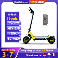 S9 Plus Electric Skateboard 2400W Dual Motor 48V18Ah Smart APP Connection Electric Scooter Adult 10 Inch Tires Fold EScooters