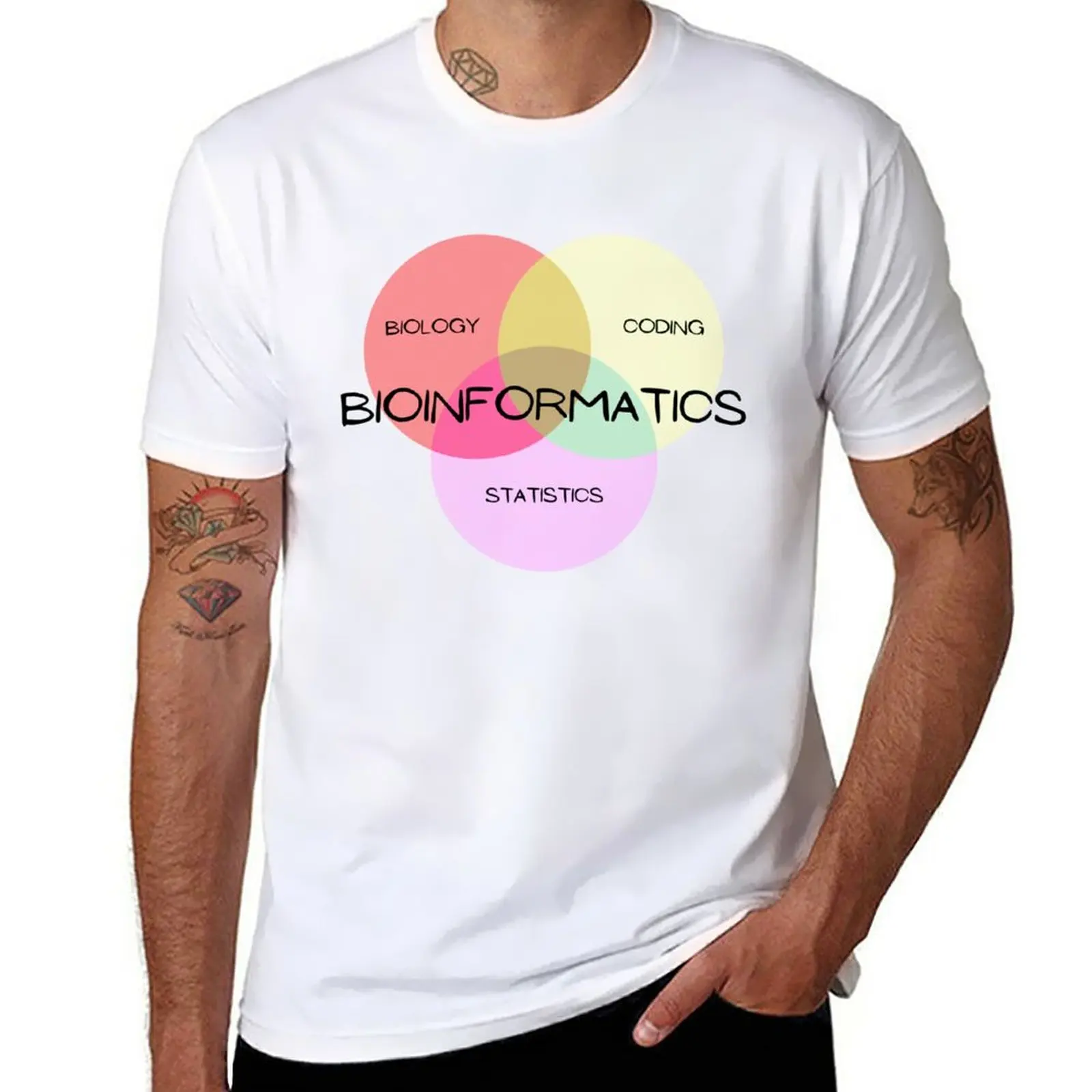 New Bioinformatics Venn Diagram T-Shirt Anime t-shirt plain t-shirt men t shirts