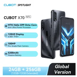 Cubot X70, Helio G99 6nm, Android 13, 120 Гц, 6,583-дюйма экран FHD+, Камера 100 МП + 32 МП, 24 ГБ ОЗУ (12 ГБ + 12 ГБ расширенной), 256 ГБ, NFC, аккумулятор 5200 мАч, OTG