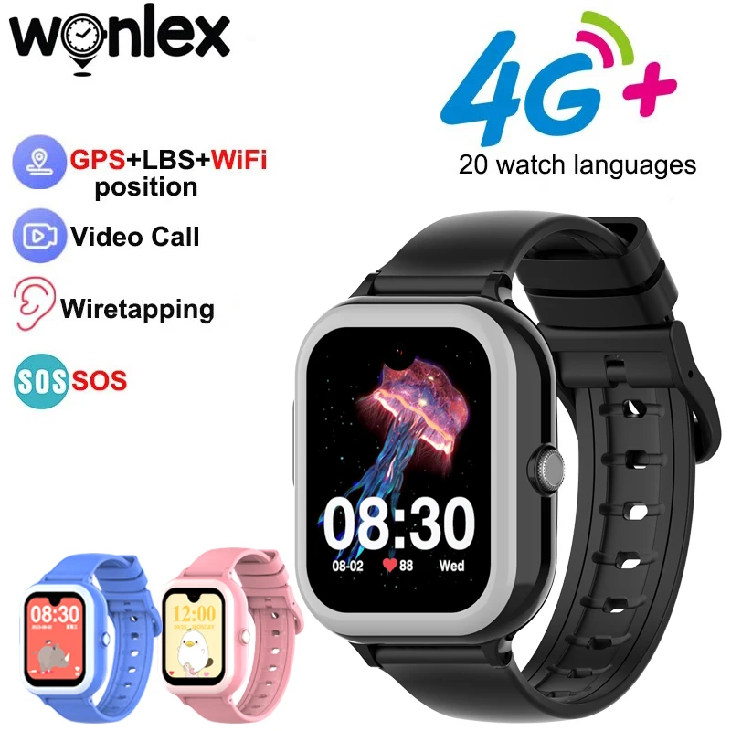 

Wonlex 4G Smart Watch Children GPS SOS Anti-Lost Tracker KT31 Video Call 900mAh Battery Android8.1 Whatsapp Kids SmartWatch