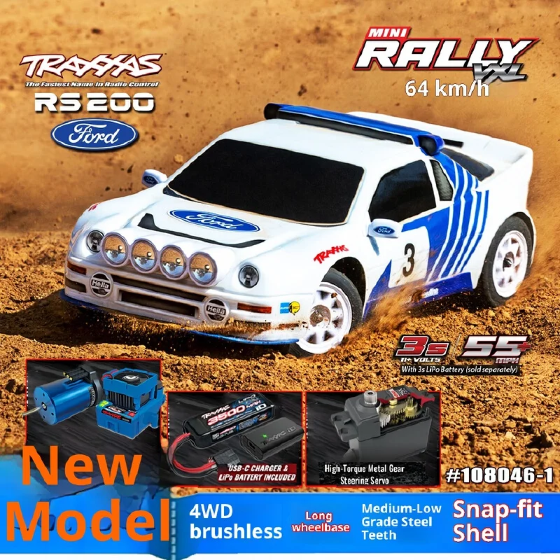 

TRAXXAS Mini Rally Ford RS200 4WD Бесщеточный гоночный автомобиль с дистанционным управлением Высокоскоростной внедорожник Игрушка для взрослых