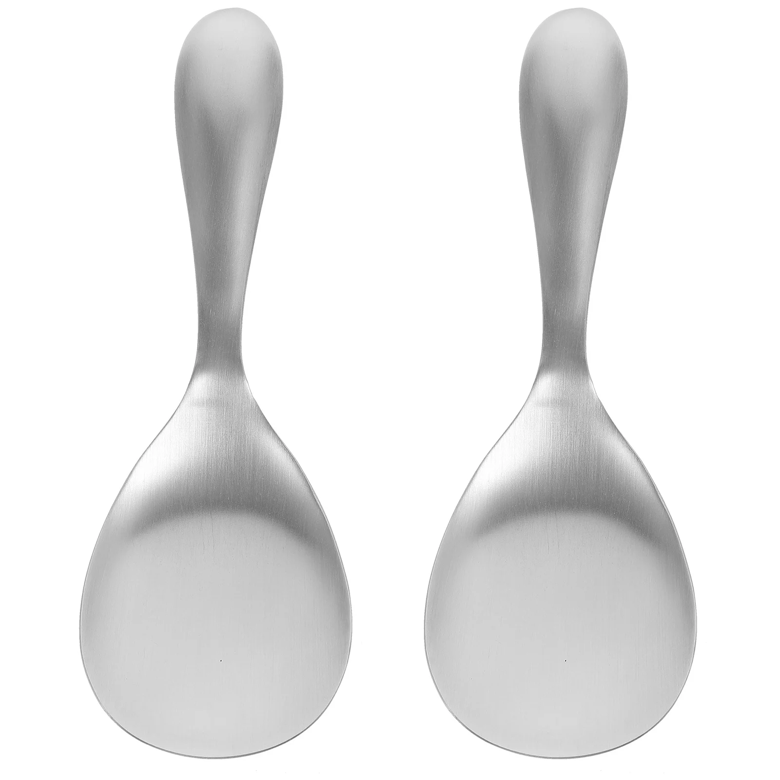 

2 Pcs Serving Utensils Stainless Spoon Large Spoons Cooking Rice Steel