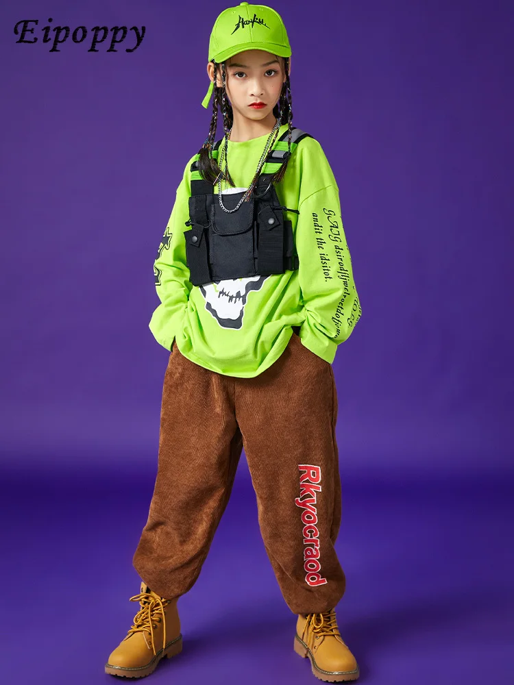 Children Hip-Hop Trendy Clothes Hip Hop Performance Clothes Boys Function Long-Sleeve Suit Girls Performance Wear