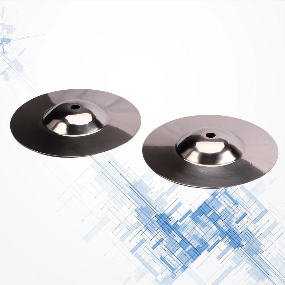 

2pcs Beginner Crash Cymbal Drum Durable Percussion Instrument Accessories WD01 (Silver)