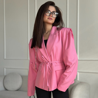 Tuularose Women's Blazer Fashion Solid Lace-up Loose Coat Elegant Casual Patchwork Commuter Street Luxury Female Jacket Outfits