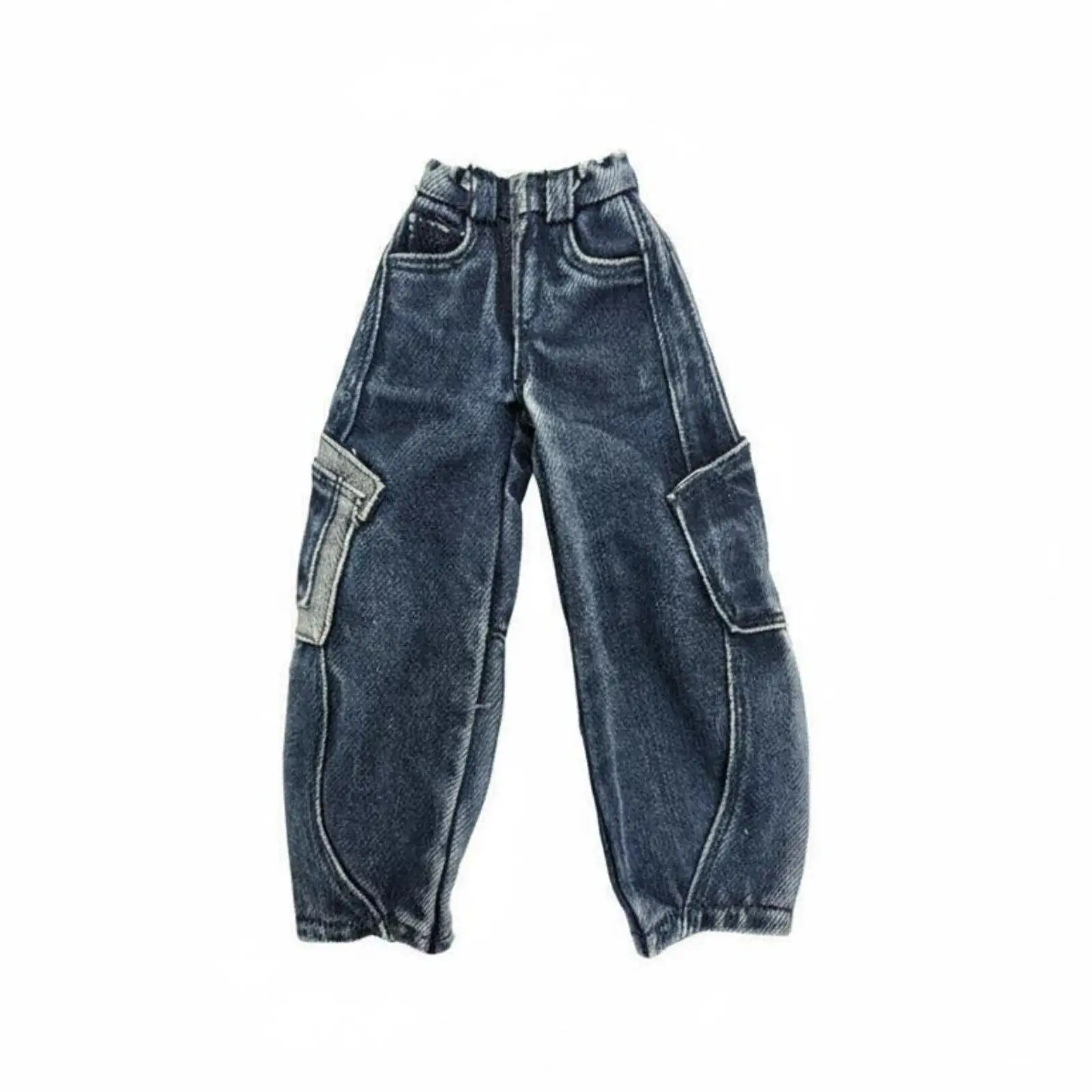Vintage Finish Women Denim Pants for 1/6 Scale Doll Body AT203 Fashionable Casual Figure Jeans Accessory