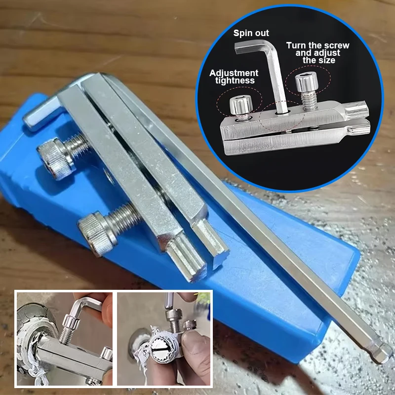 

Broken wire extractor Threading Tools Tap and screw Remover Water-tap Angle Valve Repair for 4/6 Points Bathroom Bolt Extractor