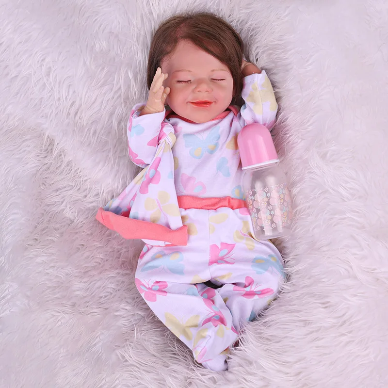 

40CM Full Body Silicone Waterproof Reborn Doll Hand-Detailed Painting with Visible Veins Lifelike 3D Skin Tone