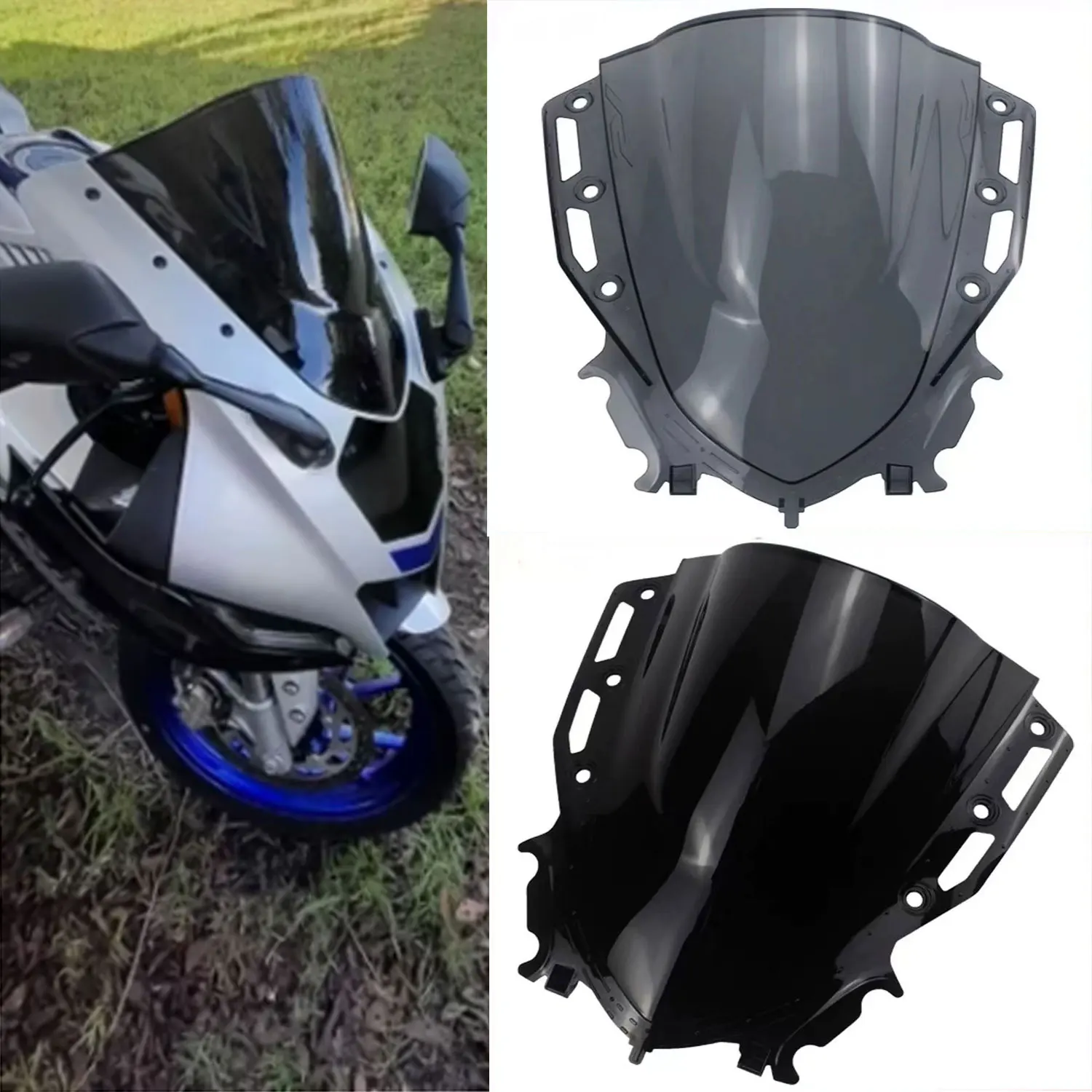 2024 R125 Windscreen Screen Motorcycle Double Bubble Windshield For Yamaha YZF R15 V4.0 2021 2022 2023 YZFR15 M V4 R15M