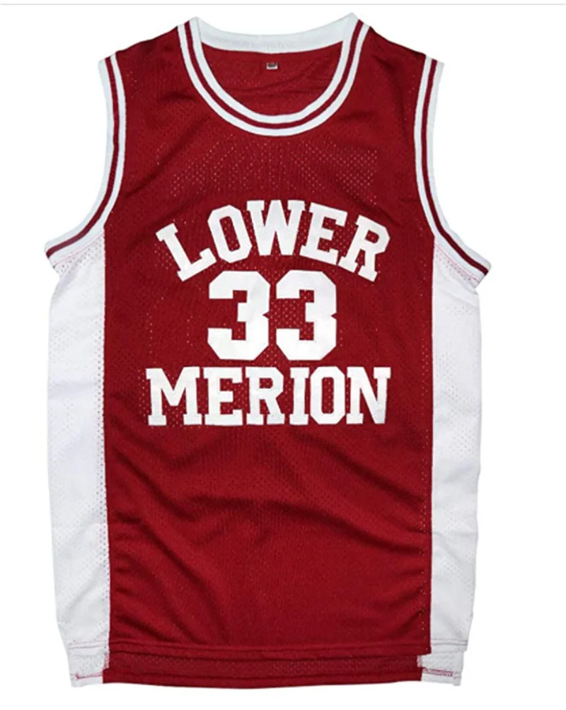 #33  Bryant Lower Merion Headgear Men's Maroon High School Retro basketball Jersey Embroidered