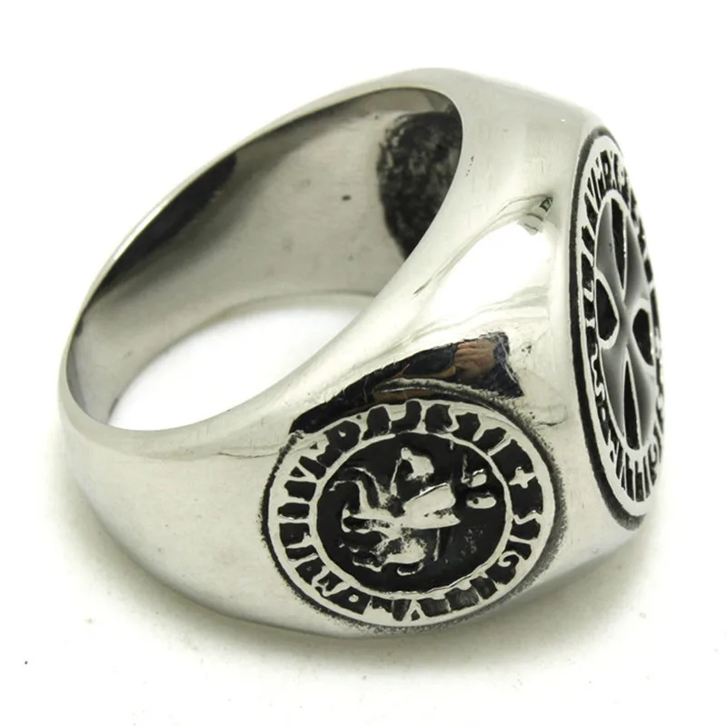 Mens Boy Punk Style Cool New Cross Ring 316L Stainless Steel Ring