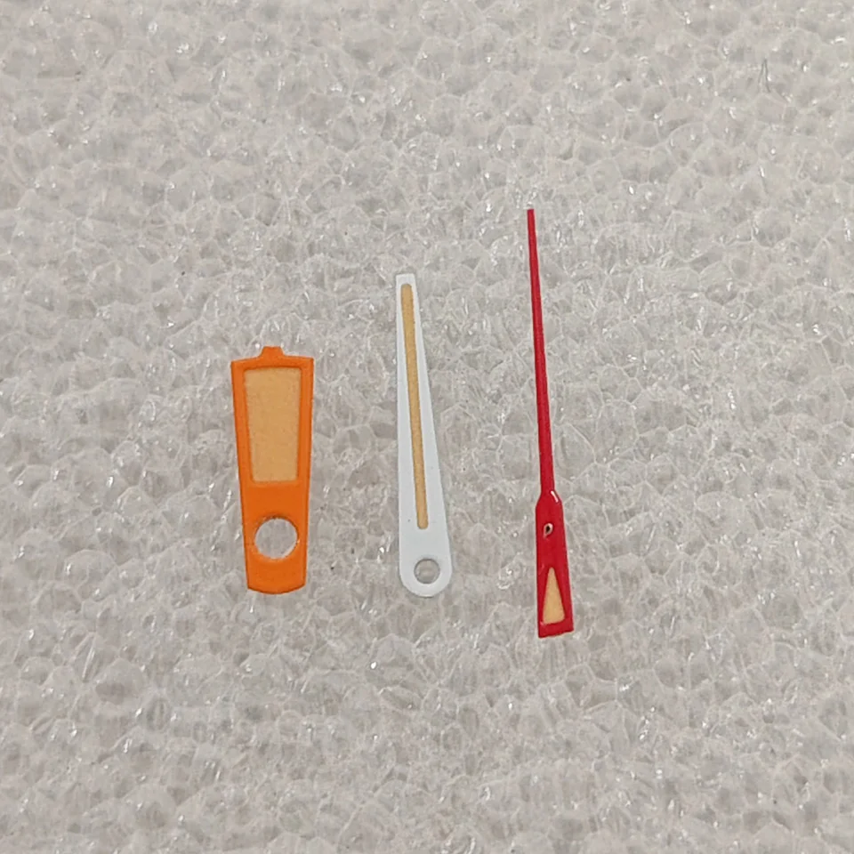 NH35 Watch Hands Orange-red and White Needle Green Luminous Watch Modification Accessories for NH36 4R 7S Mechanical Movement
