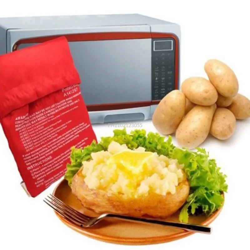 Microwave Potato Bag Reusable Express Microwave Potato Cooker Bag Baked Potato Cooker Perfect Potatoes 4 Minutes Red Baked Pouch