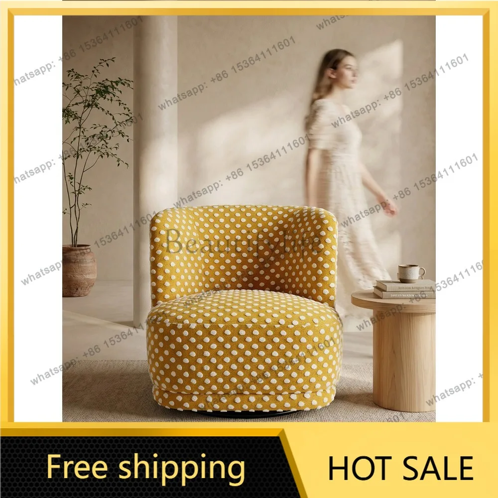 LD French Cream Wind Leisure Chair Rotatable Single Bedroom Makeup Chair