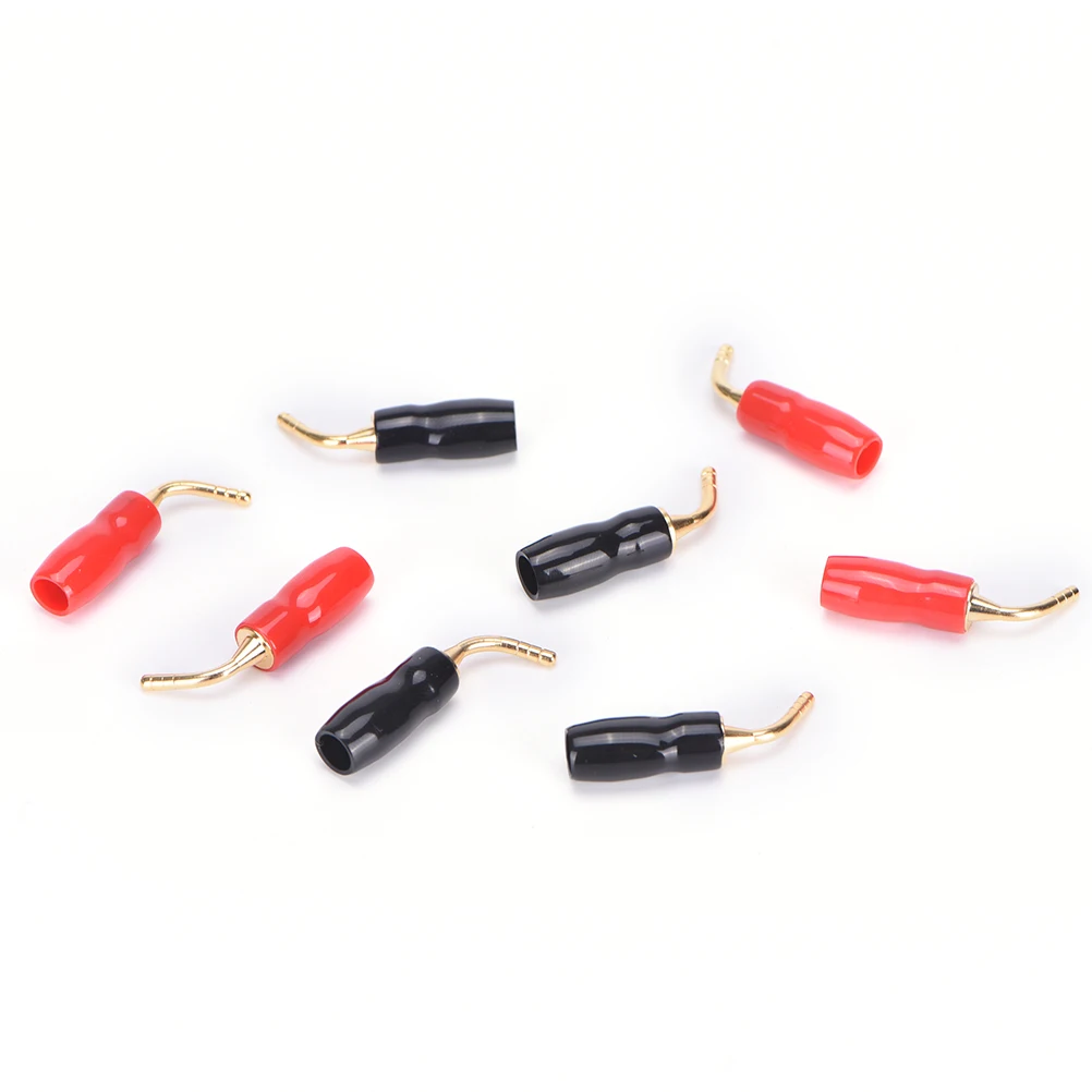 2MM Speaker Terminals Wire Pin Plug Banana Plugs Connectors Screw Lock Cable Adapter With Rubber Covers Set 8PCS