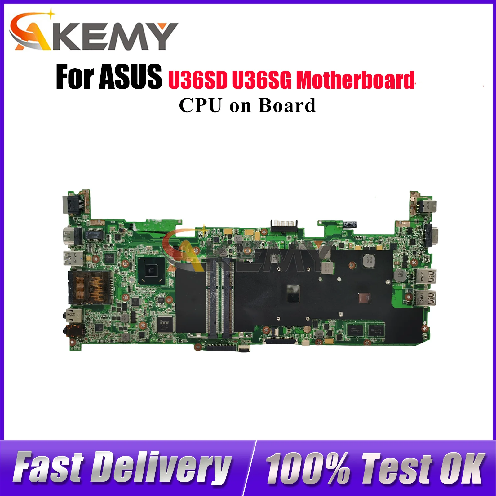 

Материнская плата для ноутбука U36SD для ASUS ZenBook U36S U36SD U36SG, материнская плата для ноутбука с процессором, 100% тестирование, ОК, быстрая доставка, высокое качество