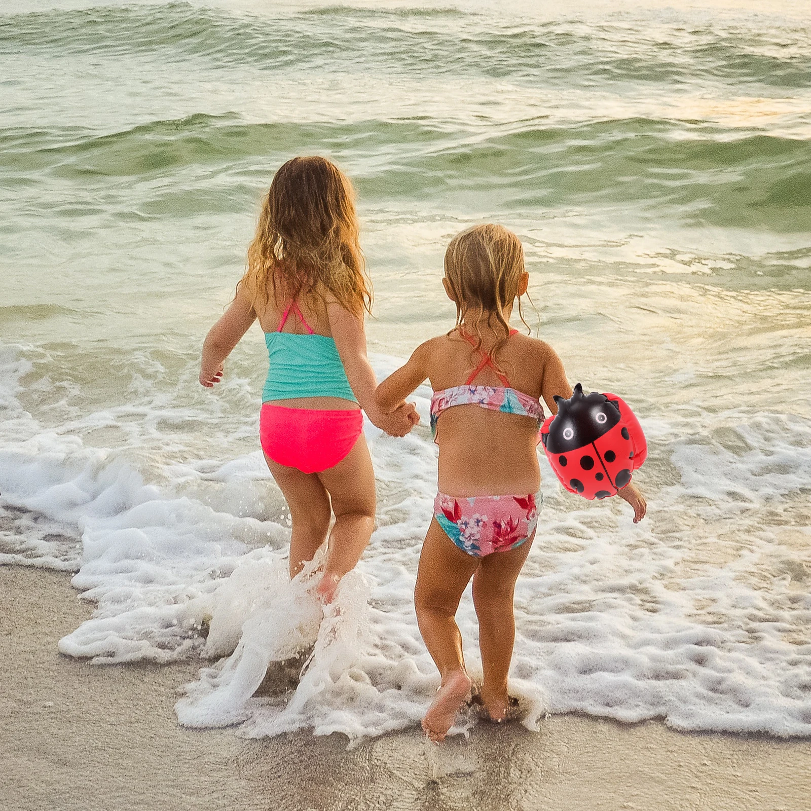 

2Pcs Fun Ladybug Themed Water Wings Swimming Rings Armlets for Easy Store Inflatable Safety Swim Gear