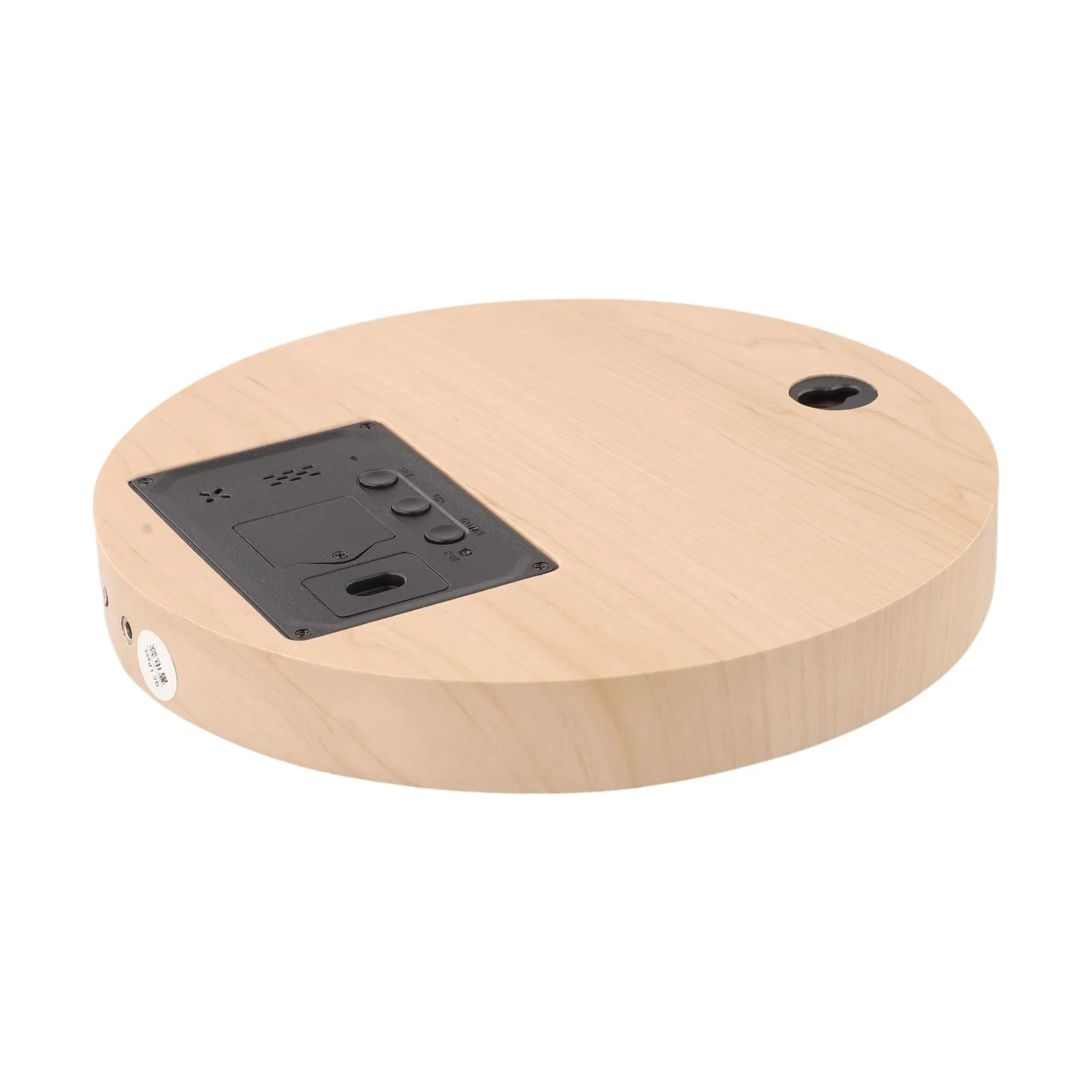 Wooden Large Screen Wall Clock with Silent Operation Date Day and Indoor Temperature Display for Bedroom For Living Room