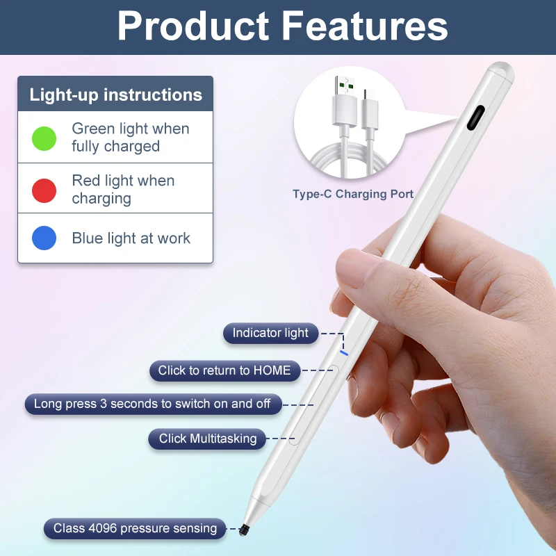 Capacitive Stylus for Matepad Pro Series No Latency Smooth Touch Aluminium Pen