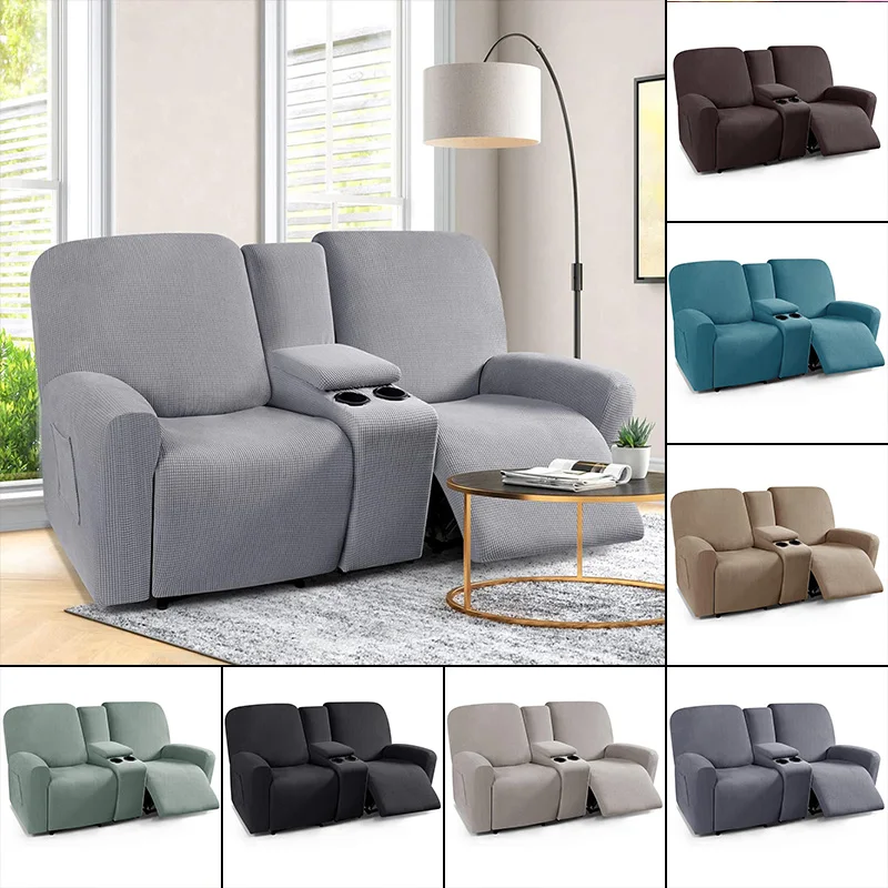 2 Seat Couch Cover Loveseat Recliner Covers with Middle Console Slipcover, Recliner Sofa Covers Furniture Protector Covers