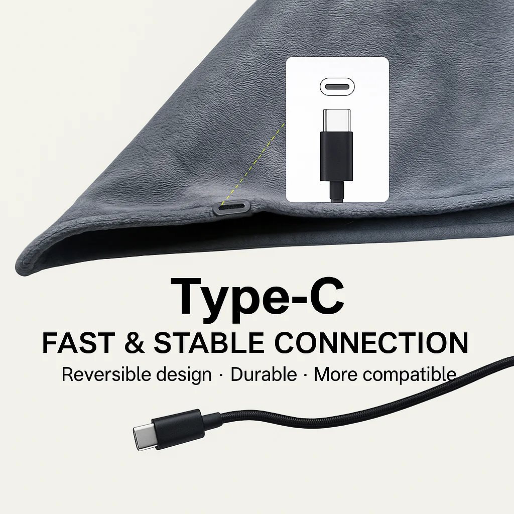 Portable USB Heated Pad Soft Foldable Warm Desk Mat 3-Temperature Settings Fast Heating Film for Work Study Travel 5V Power Supp