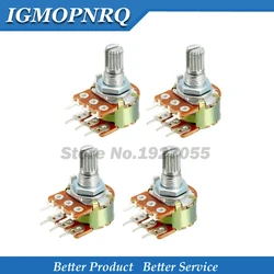 30pcs B1K B2K B5K B10K B20K B50K B100K B500K 6Pin Shaft WH148 Amplifier Dual Stereo Potentiometer 1K 2K 5K 10K 50K 100K 500K