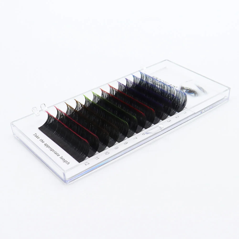 2022 New Colorful False Eyelashes Length Naturally Extended Soft Mixed 6 Colors Makeup Factory Wholesale Eyelash Extensions