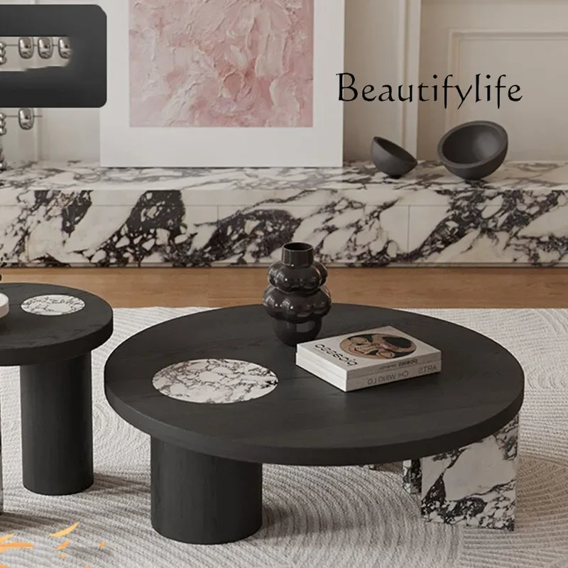 طاولة القهوة BJ غرفة المعيشة الإيطالية البسيطة باللون الأسود طاولة القهوة الفاخرة الحديثة تصميم فريد من نوعه أثاث Mesas De Centro Para Sala #2
