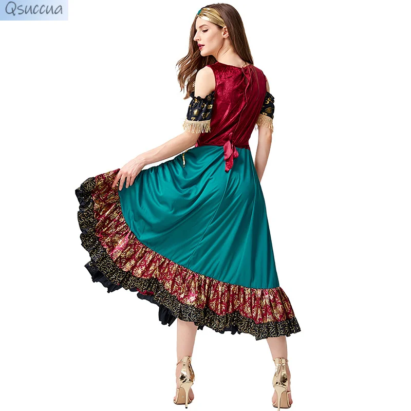 Halloween Show Set Flamenco Costume Stage Performance Diviner Girl