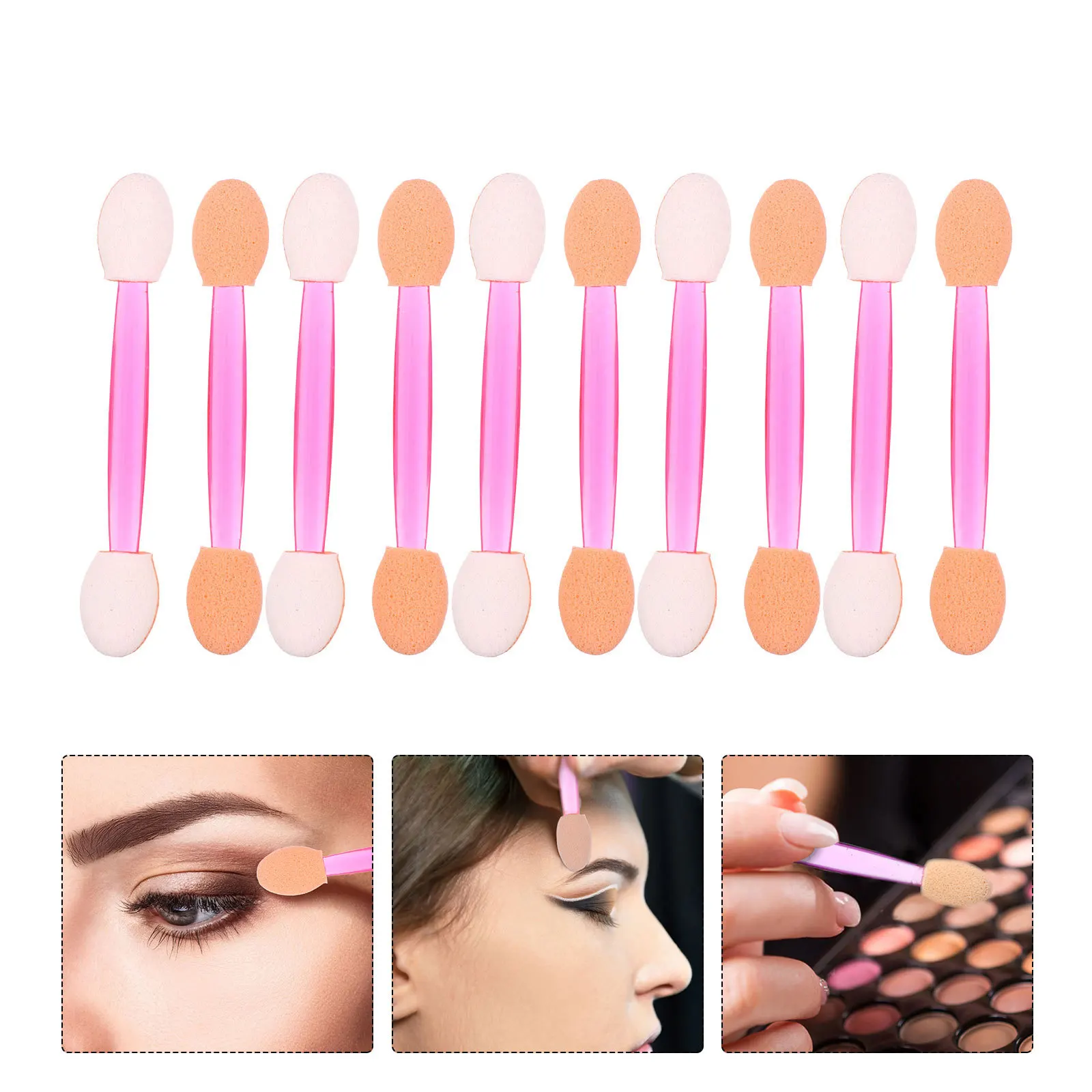 80Pcs Eyeshadow Sponge Disposable Dual Head Makeup Brush for Travel Party Wedding Eyelid Applicator Makeup Tools