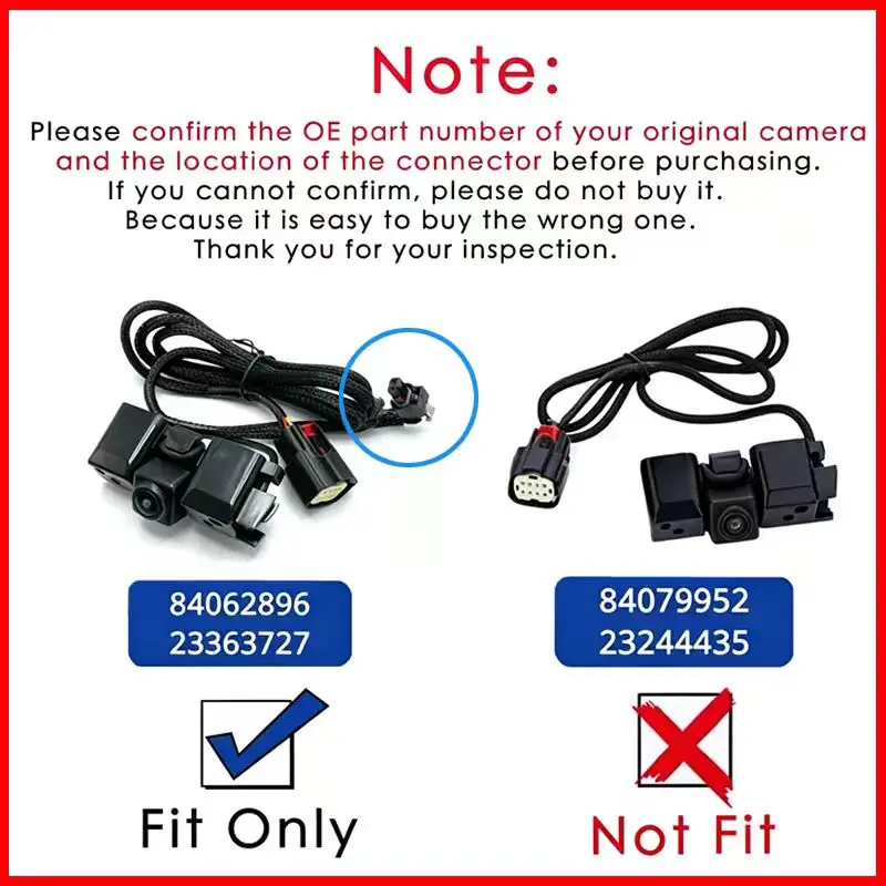 Rear View Backup Reverse Camera 84062896 Compatible with Chevrolet Silverado 1500 2500 3500 GMC Sierra 1500 2500 3500