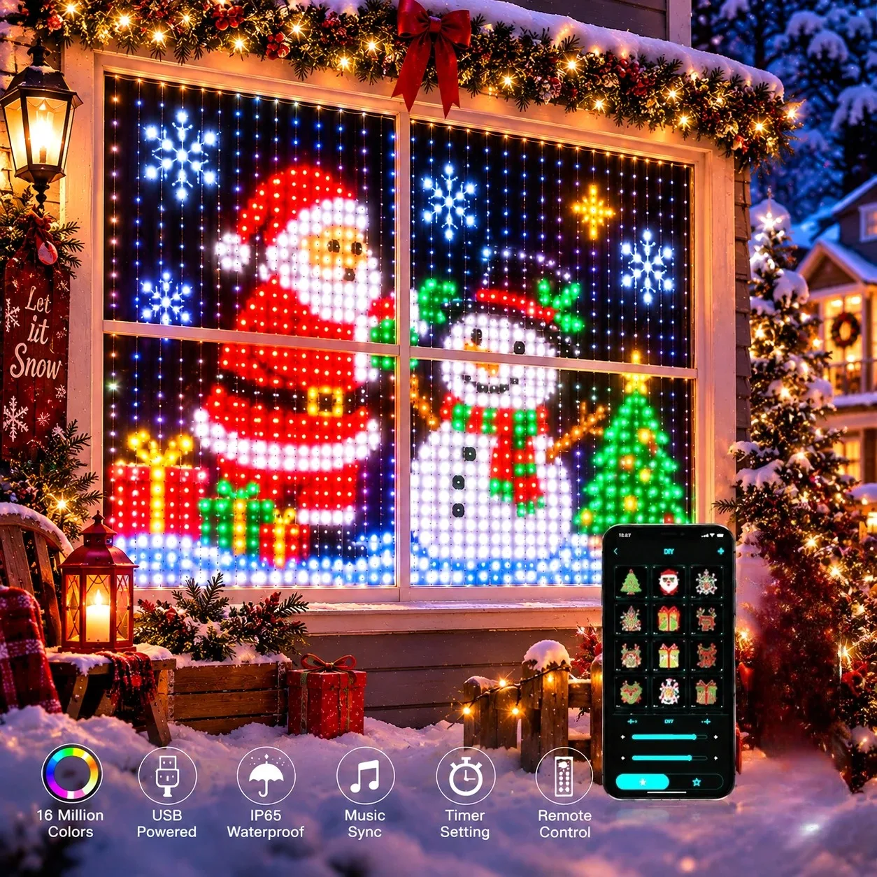 solar-led-icicle-curtain-lights-waterproof-multicolor-hanging-yard-garden-eaves-christmas-festival-fence-wall-decor