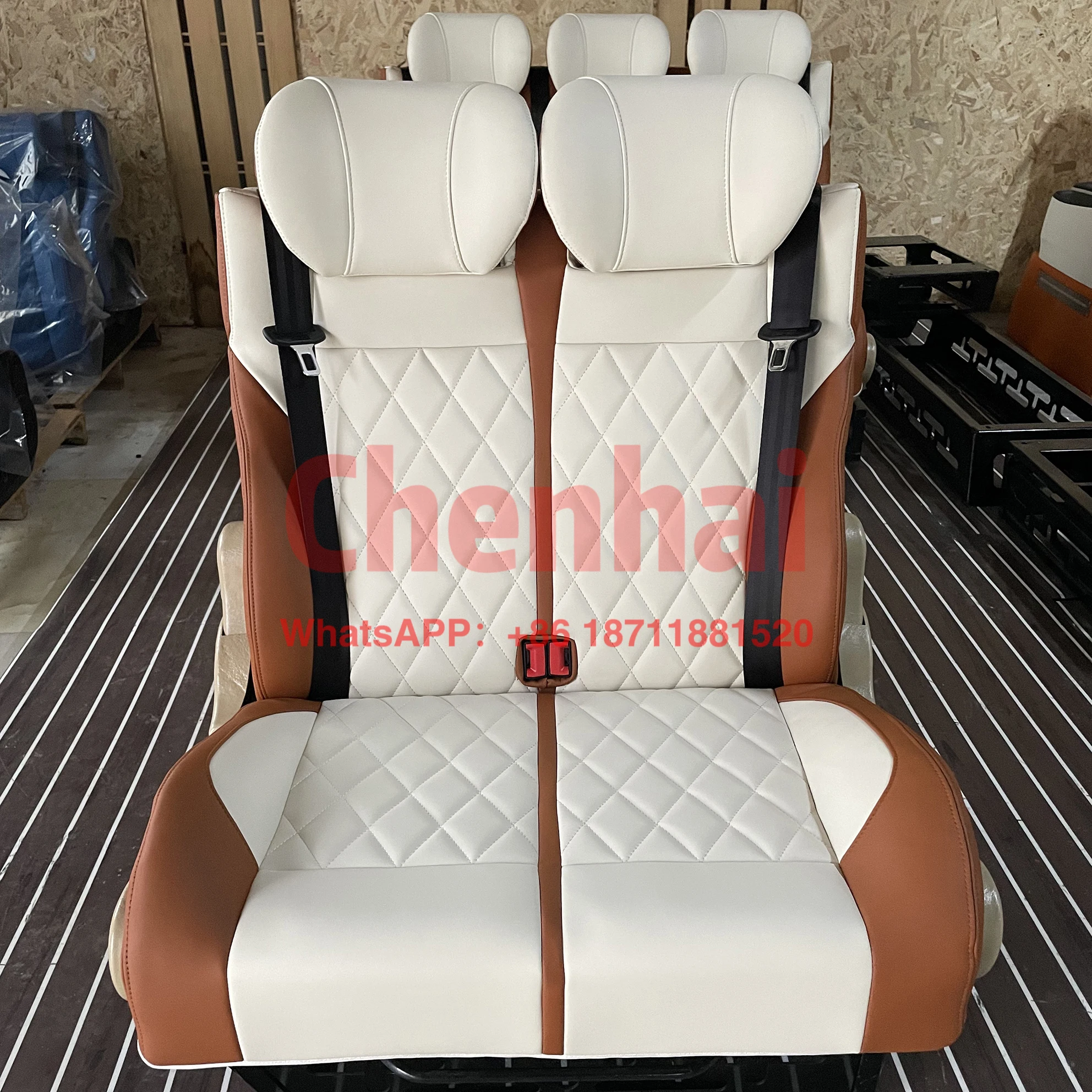 

Новый дизайн, складное двойное сиденье из кожи наппа, роскошное водонепроницаемое сиденье для автофургона для кемпера DIY