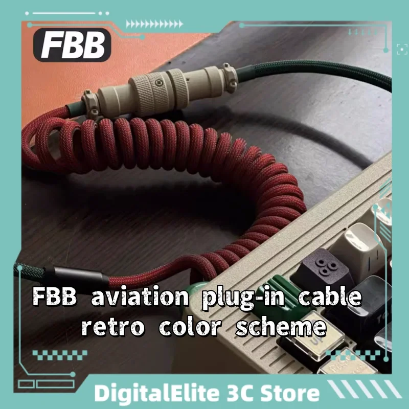 Fbb Aviation Plug-In Cable Retro Color Scheme Customized Data Cable Typec Braided Cable Mechanical Keyboard Computer Accessories