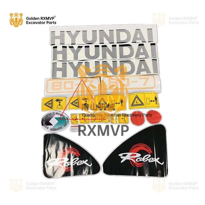 For Hyundai R55/60/80/225LC/215LC/375-7 full vehicle sticker truck logo excavator accessories Excavator