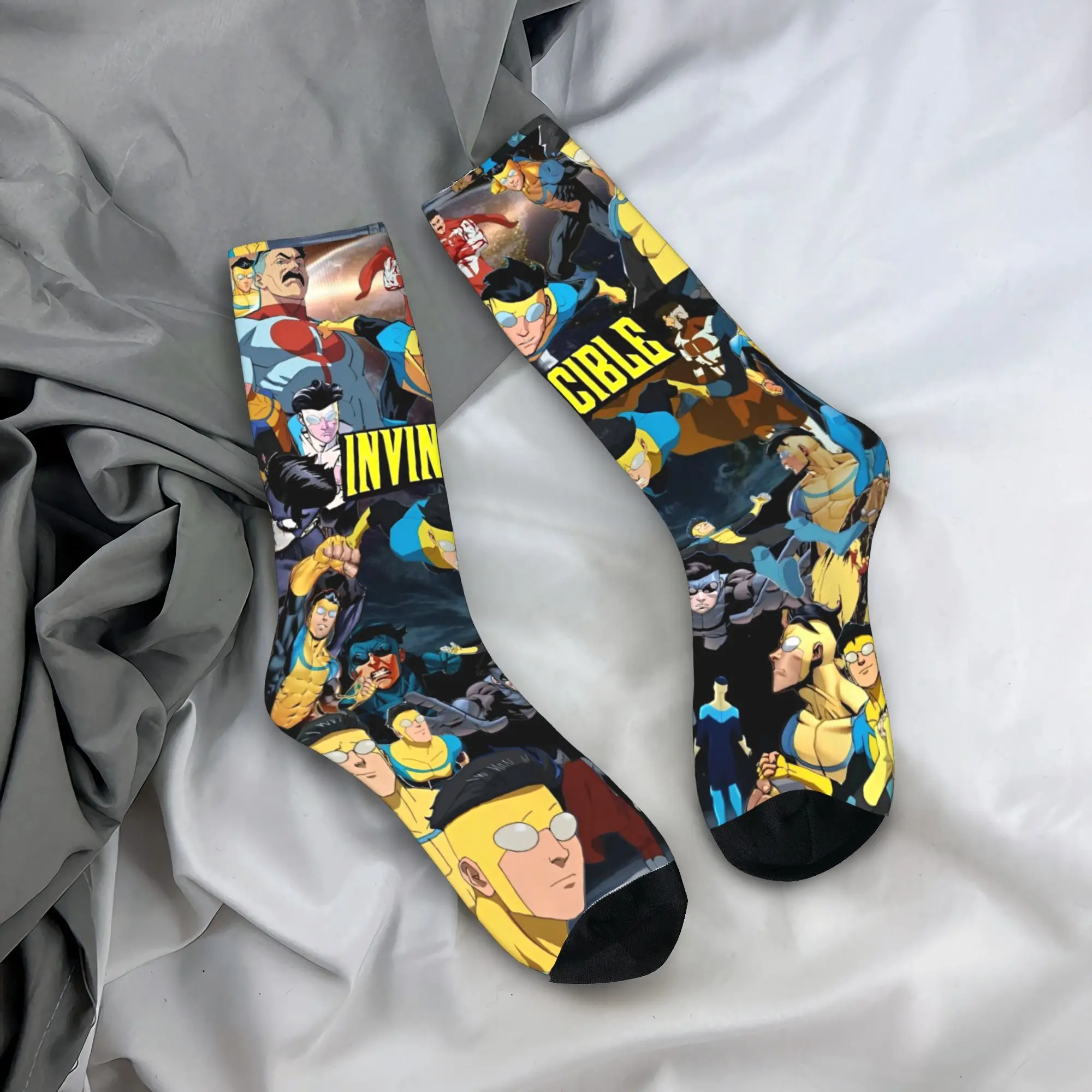 

Invincible And Atom Eve Cartoon Stockings Design Leisure Socks Winter Anti Skid Socks Men Outdoor Sports Warm Soft Socks