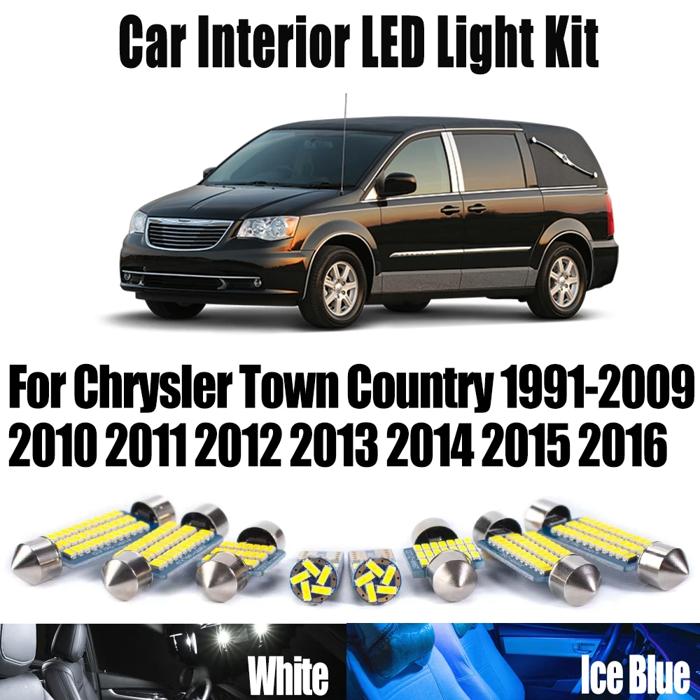 

Canbus Car LED Interior Reading Light Kit Map Dome Bulbs For Chrysler Town Country 1991-2009 2010 2011 2012 2013 2014 2015 2016