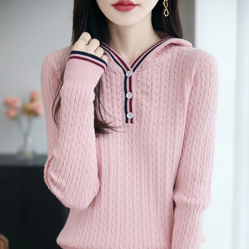 

2025 Cashmere hoodie Women Autumn And Winter New Cashmere hoodie Sweater Women Casual Knitted Top