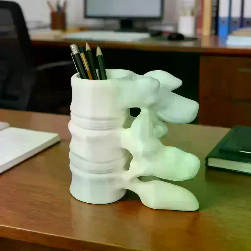 3D Printed Spine Shaped Pen Holder With Creative Fun Design And Sturdy Base For Office Desk Home Study Staff Gifts 1Pcs