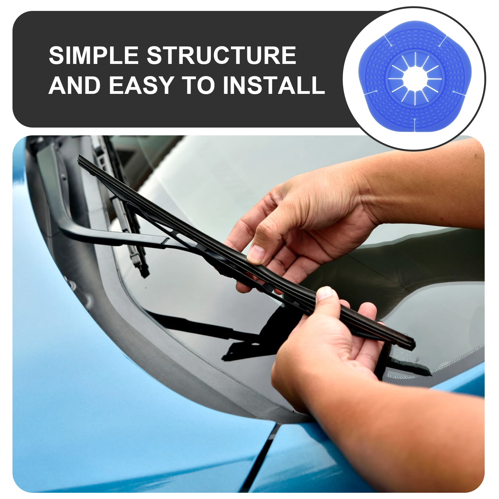 

Windshield Wiper Hole Cover Black Silicone Car Wiper Arm Hole Protector Durable Easy Installation For Most Cars Auto