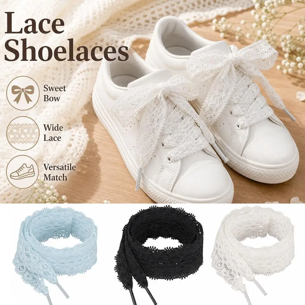Fashion Lace Shoelaces for Sneakers Retro Style Ribbon Shoe Laces Sweet Lolita Decorative Strings for Women Shoes