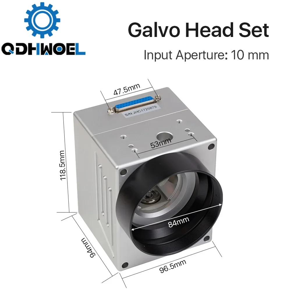QDHWOEL 1064nm الألياف الليزر المسح الضوئي Galvo رئيس المدخلات فتحة 10mm الجلفانومتر الماسح الضوئي مع مجموعة إمدادات الطاقة #4