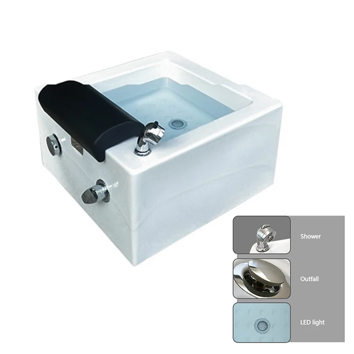 Modern Nail Salon Acrylic Pedicure Foot Spa Bowl Durable Pedicure Basin Sink