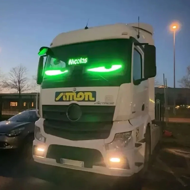 APP Control Truck Devil Eye LED Matrix Pixel Panel Graffiti Scrolling Text Soft Foldable Lighting Board Windshield Decor Display