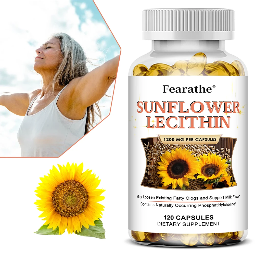 

Sunflower Lecithin Supplement - 1200 Mg, Lactation Support, Supports Breast Milk Flow, Non-GMO, Gluten-Free, Vegan-Friendly